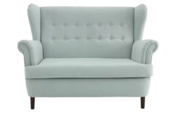 Collection Martha Large Fabric Wingback Sofa - Duck Egg